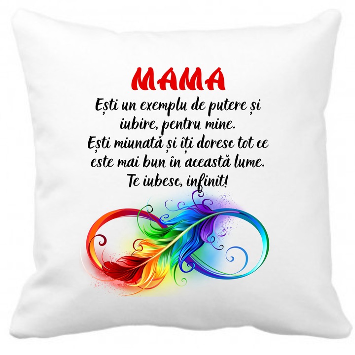 Perna cu husa detasabila, pentru mama, 40x40 cm