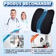 Perna Lombara Mare, GEOMATAN®, pentru scaun de birou sau masina, Spuma cu memorie, Ergonomica, Previne durerea, Suport pentru tot spatele si dimensiune ideala 42x35x8 cm, Negru