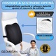 Perna Lombara Mare, GEOMATAN®, pentru scaun de birou sau masina, Spuma cu memorie, Ergonomica, Previne durerea, Suport pentru tot spatele si dimensiune ideala 42x35x8 cm, Negru