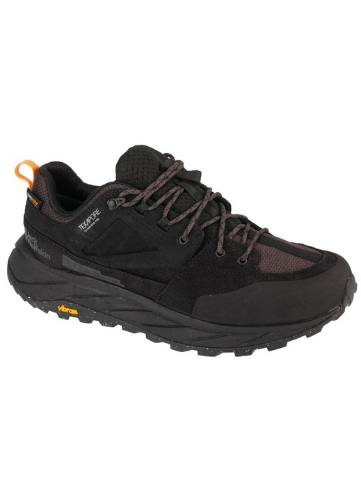 Jack Wolfskin Terraquest Texas Low trekking cipő, ökológiai bőr, fekete