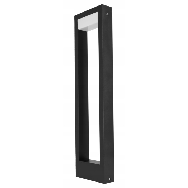 Bolard electric, gradina, 1 x priza 230V, ermetic, grad de protectie IP44, culoare neagra, aspect modern, rezistenta la intemperii, sursa de lumina integrata