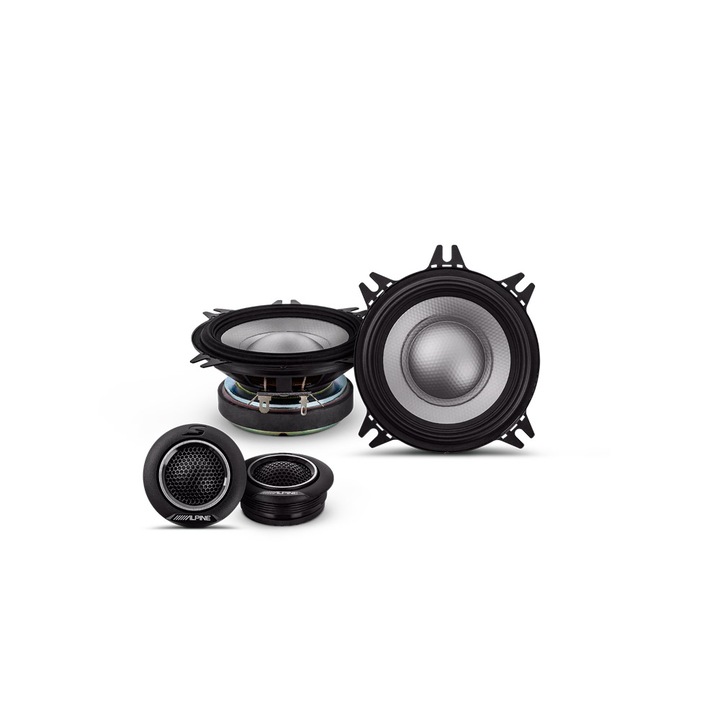 Set difuzoare auto sistem component Alpine compatibile BMW, S-Series, S2-S40C, 10 cm, 2 cai, 4 ohm, 140 W, 45 W RMS