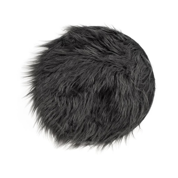 Perna pentru scaun, 34 cm, Gri, Imitatie Blana, Poliester, ATU-087966