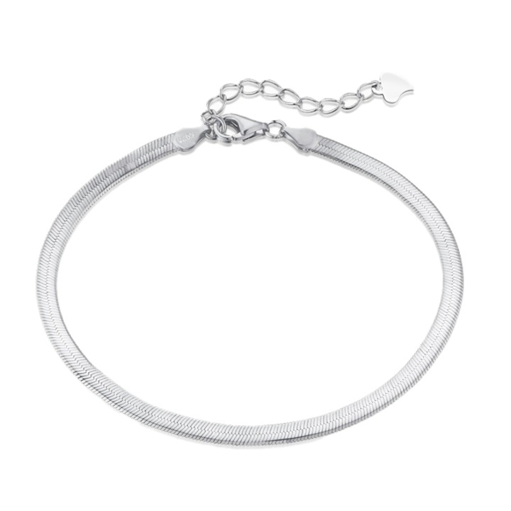 Bratara Snake/Herringbone dama, Otel Inoxidabil, Argintiu, 4mm, 16+5cm