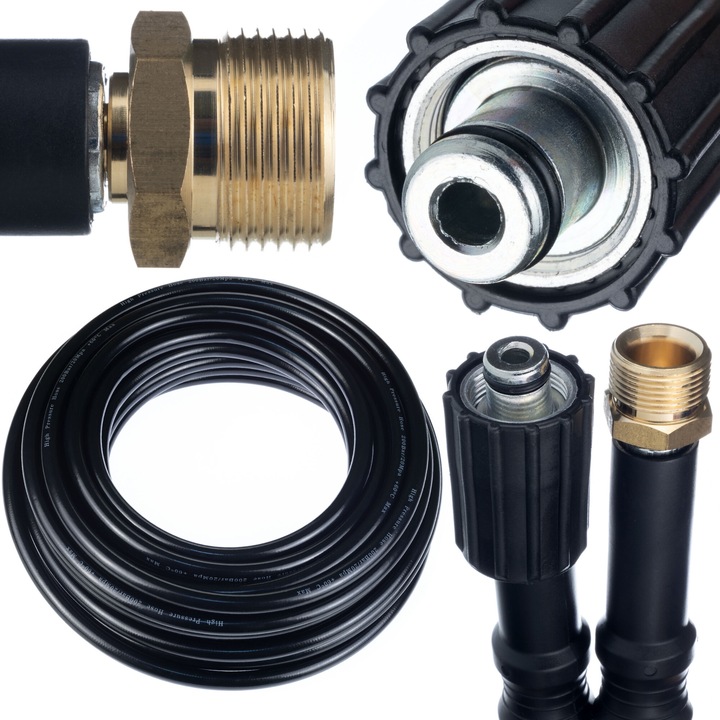 UltraWater nagynyomású tömlő kompatibilis a Karcher / Kranzle, Rosfix, M22-M2, 15m, 200 Bar, 60°C, fekete