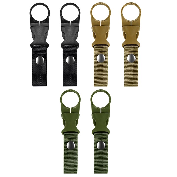 6 db-os kulacstartó készlet csattal, Nybgyy®, utazáshoz, kempingezéshez, túrázáshoz, Multicolor