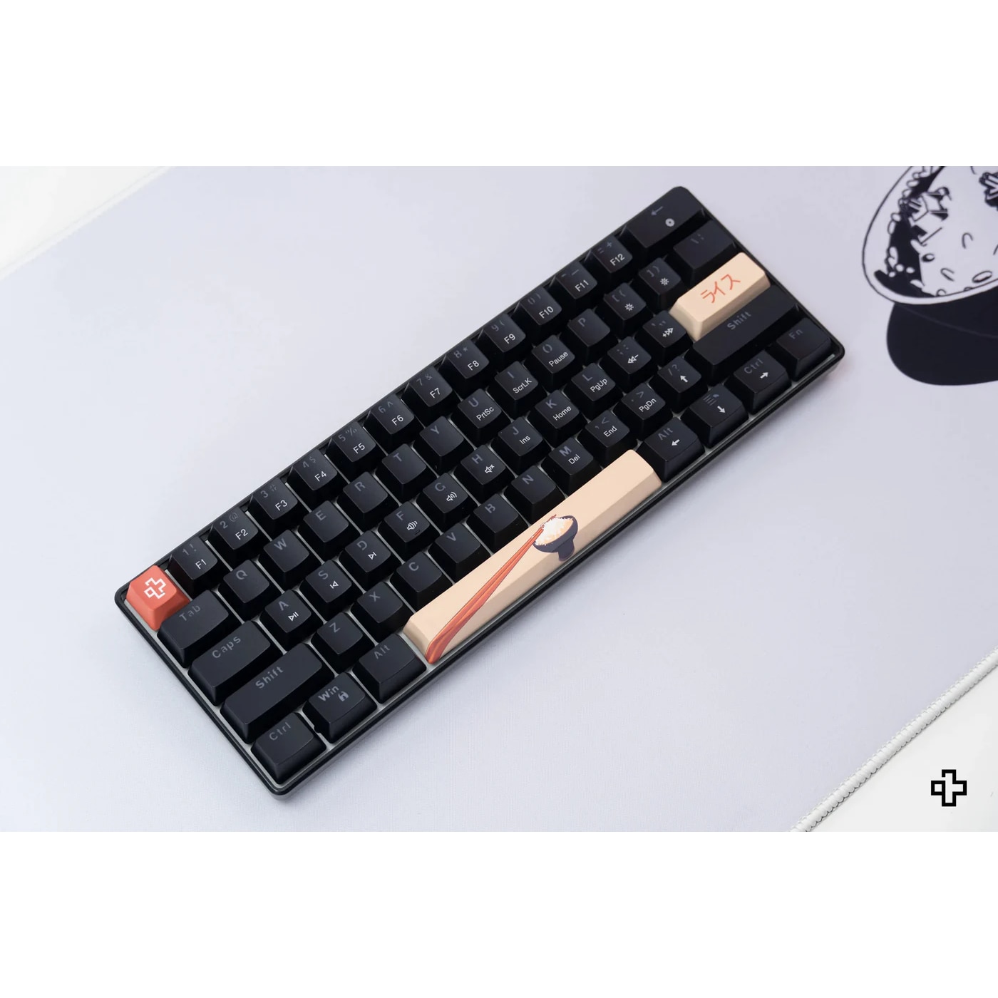 Tastatura mecanica gaming QwertyKey Rice V2 Neagra, Hotswap