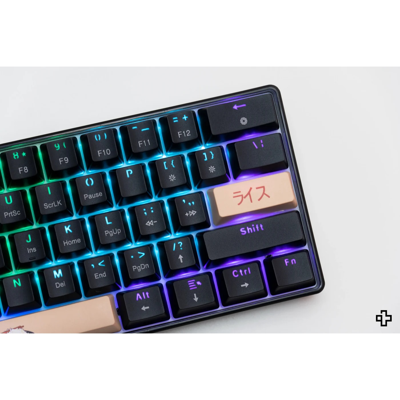 Tastatura mecanica gaming QwertyKey Rice V2 Neagra, Hotswap