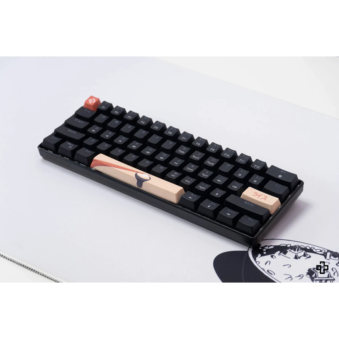 Tastatura mecanica gaming QwertyKey Rice V2 Neagra, Hotswap
