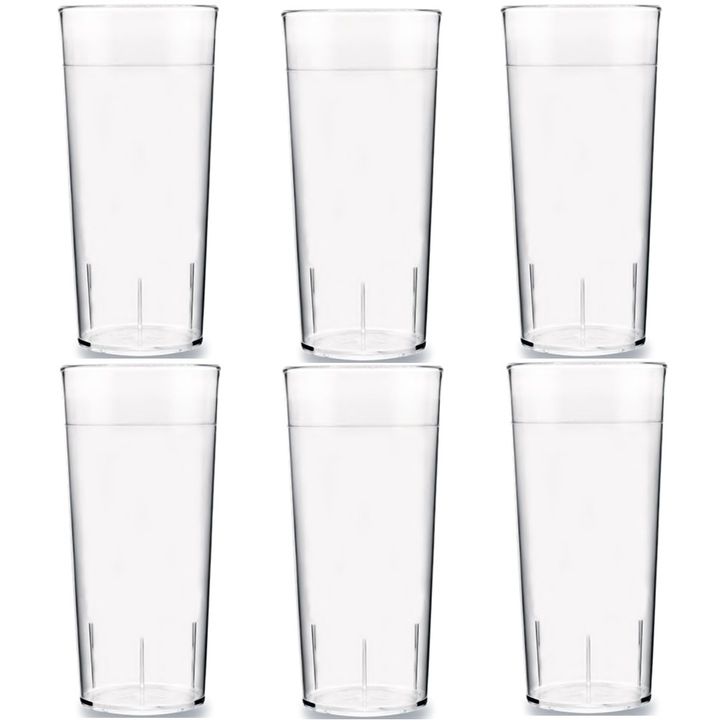 Set 6 pahare long drink RAKI, 1000ml, D9, 6xh24cm, policarbonat, transparente