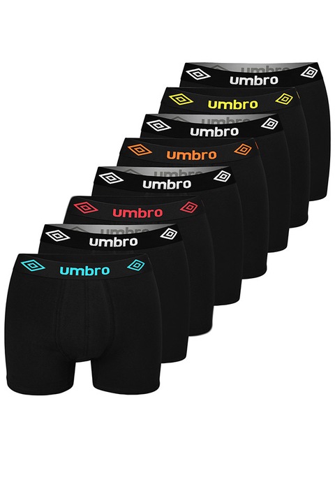 Boxeri pentru barbati Umbro, set 8 piese, bumbac, BM567, Negru, L