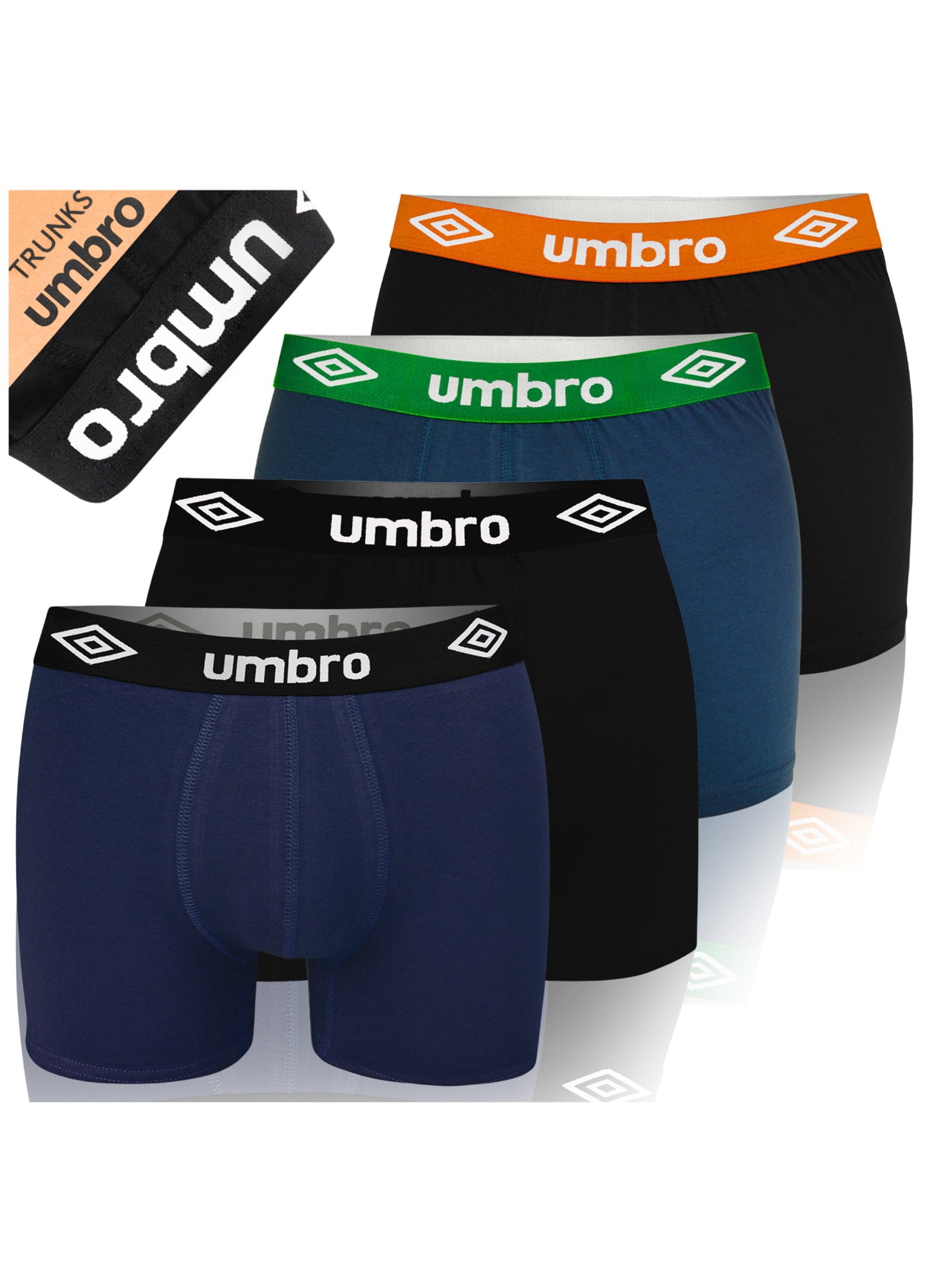 Set 4 bucati, boxeri barbati, Umbro, 0197, Clasici, Bumbac, Multicolor ...