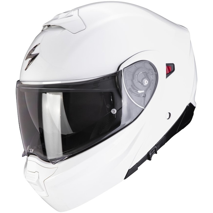 Сгъваема мотоциклетна каска Scorpion Exo-930 Evo White, включва pinlock и слънчеви очила размер M