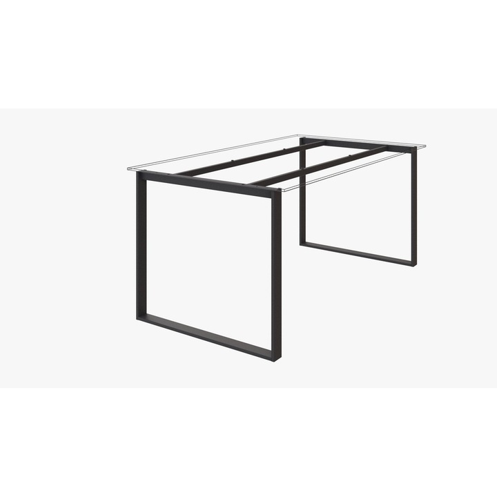 Structura birou HQ 800, pentru lungime blat 1200 mm, finisaj negru