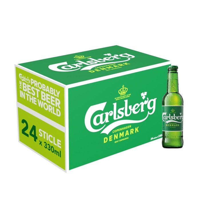 Bere Blonda Carlsberg, Sticla, 24 x 0.33 L