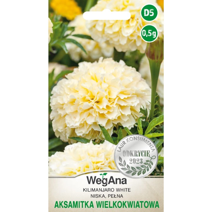 Seminte de gradina, Seminte albe Aksamitka, WegAna, 0.5g, calitate superioara, seminte premium, seminte de top