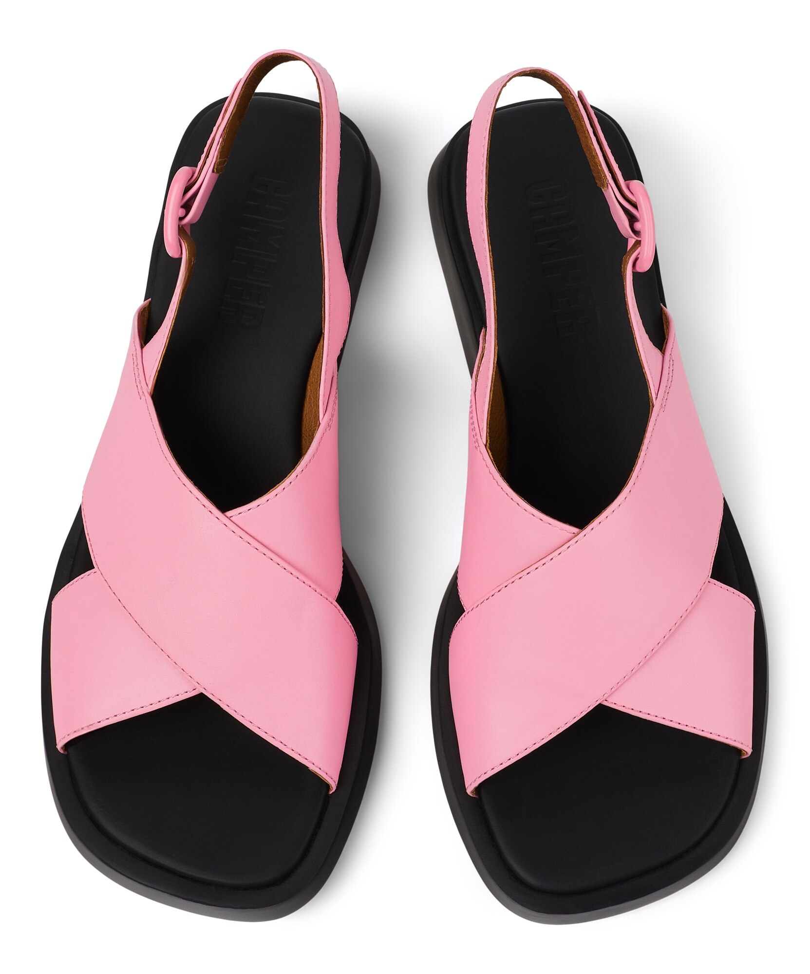 Camper, Sandale slingback de piele Dana, Roz, 41 - eMAG.ro