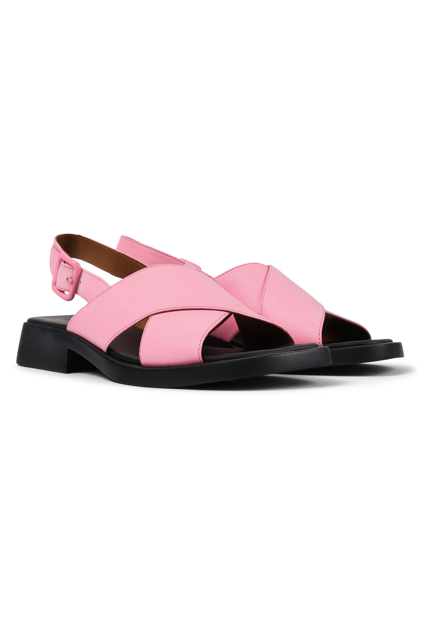 Camper, Sandale slingback de piele Dana, Roz, 40 - eMAG.ro