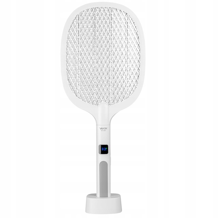 Elektromos légycsapó, szúnyogok, legyek vagy rovarok számára, Vayox IKV-991, kijelző, UV, USB töltés, 3000V, Fehér