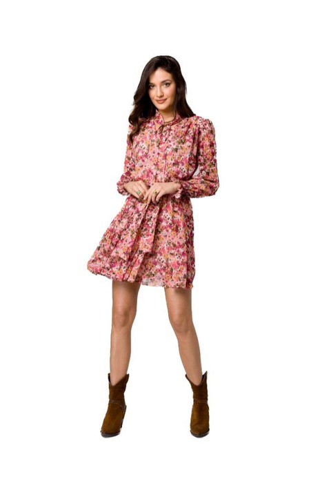 Rochie florala de dama, Makover, Samiet, roz deschis, M