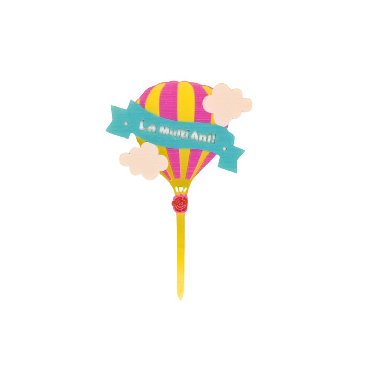 Честит рожден ден розов балон за торта