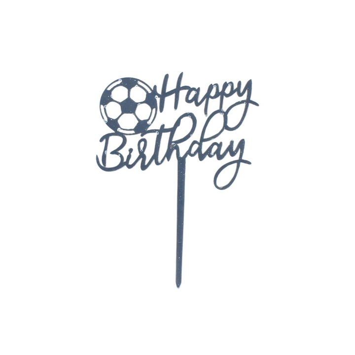 Топер за торта с футболна топка Happy Birthday