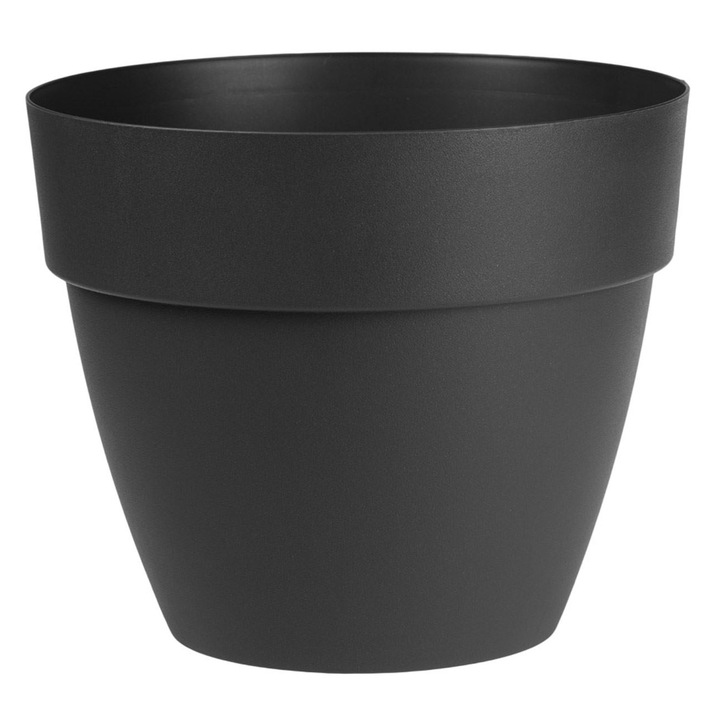 Virágcserepek, Műanyag, Antracitszürke, Átmérő 20 cm