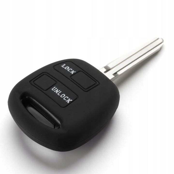 Калъф за автомобилен ключ, С 2 бутона, За Toyota Auris, Avensis, Verso, Avalon, Celica, Corolla, Hilux, Land Cruiser, Prius, Rav4, Siena, Tundra, Yaris, Urban Cruiser, Hiace, Solara, Highlander, Camry, Силиконов, Черен