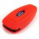 Калъф за автомобилен ключ, 3 бутона, за Ford Mondeo, B-Max, C-Max, Fiesta, Focus, Galaxy, Grand C-Max, Kuga, S-Max, силиконов, червен