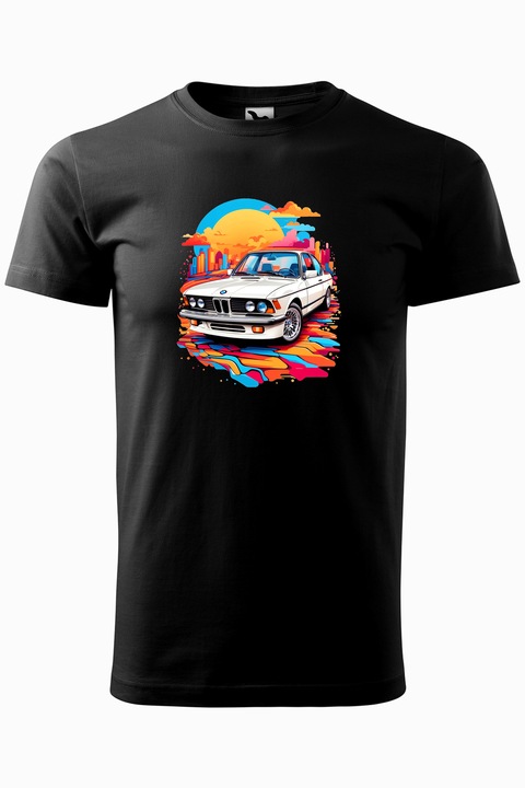 Tricou barbati imprimat, BMW, material bumbac 100%, negru