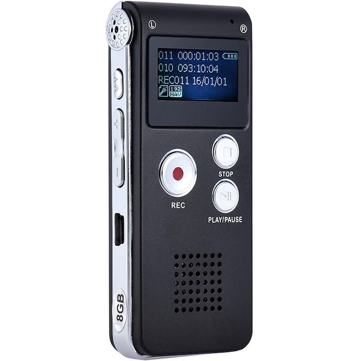 Мини цифров рекордер 16G MP3/WAV черен