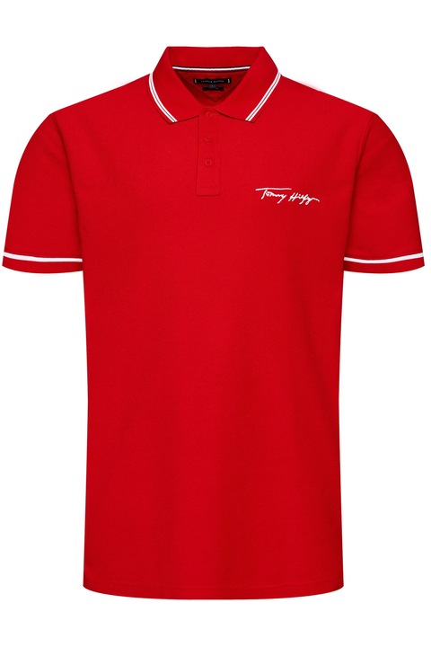Tricou polo barbati, Tommy Hilfiger, Rosu, Bumbac, L Rosu L INTL