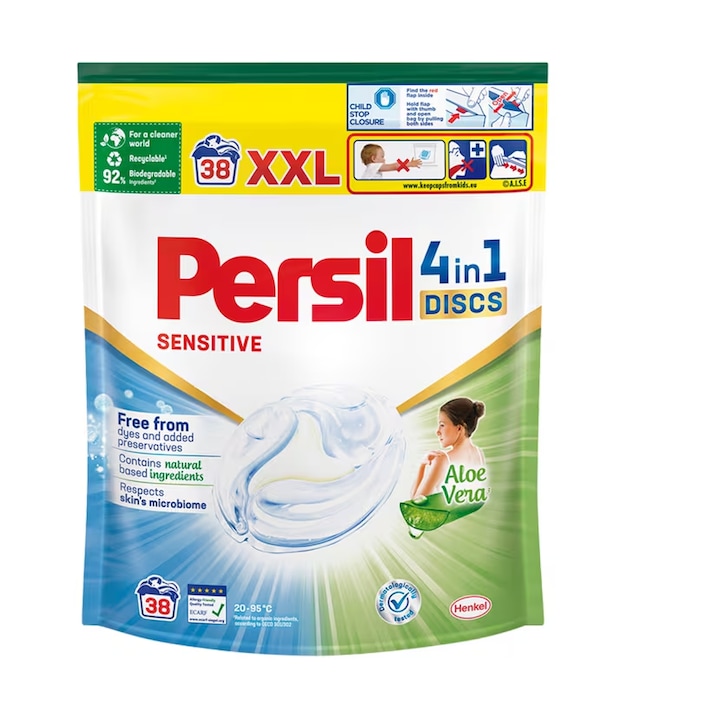 Detergent de rufe capsule Persil Discs 4in1 Sensitive, 38 Spalari