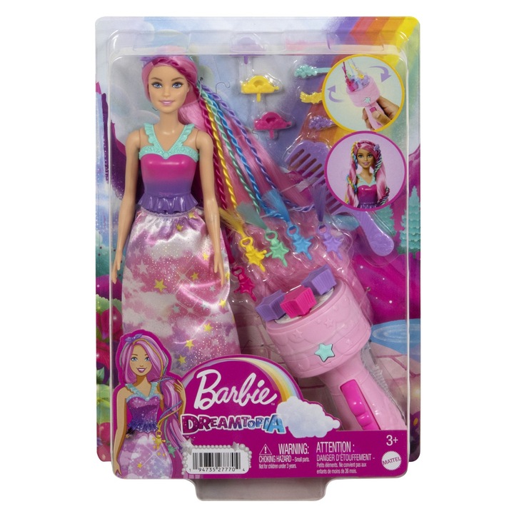 Barbie Dreamtopia baba - Twist and style, fonáshoz való kiegészítőkkel