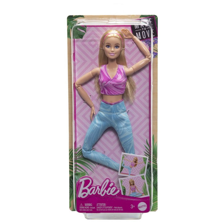 Papusa Barbie Made To Move -Barbie blonda cu top mov