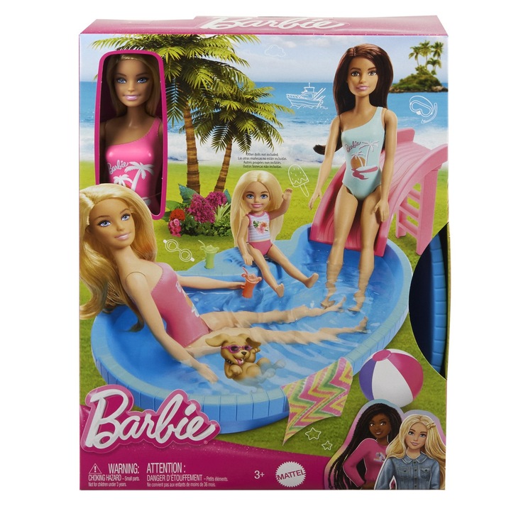 Комплект за игра Barbie - Русокоса Барби и басейн