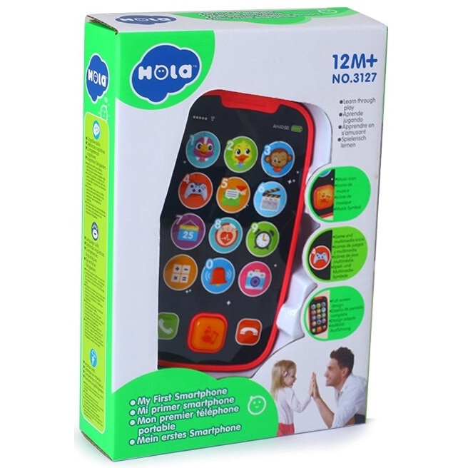 Jucarie bebelusi Hola - Telefon Smart, roz cu lumini si sunete