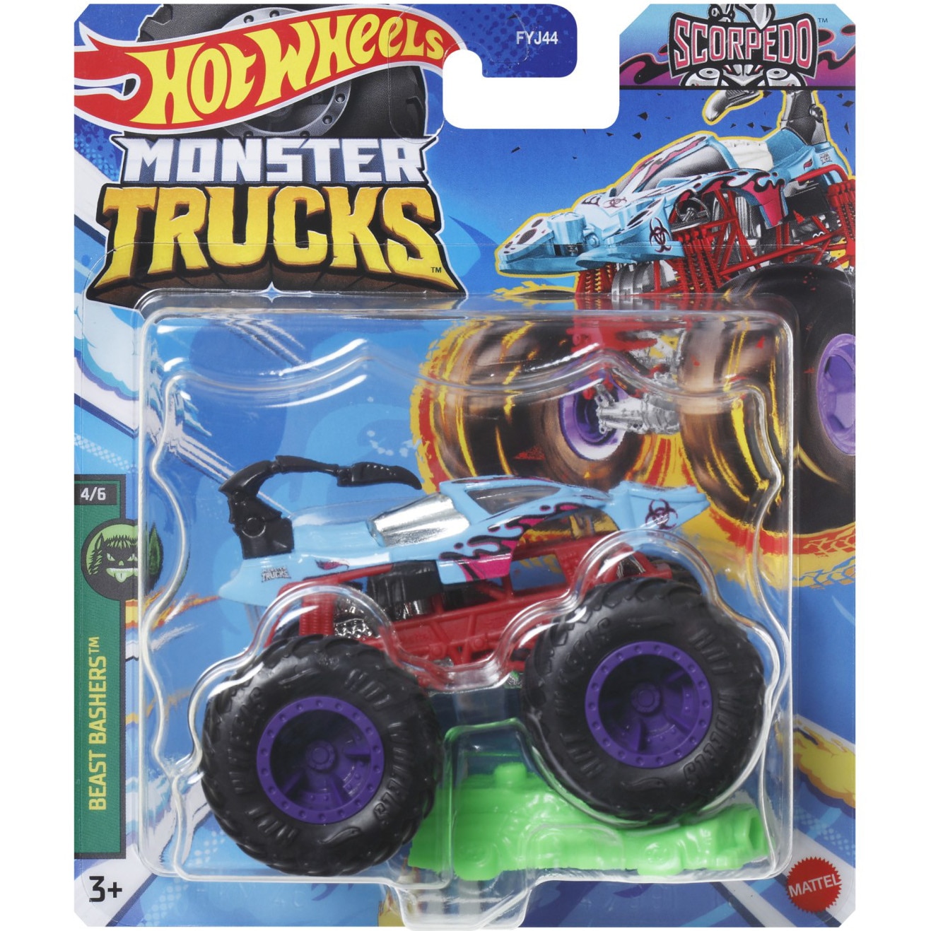 Количка Hot Wheels Monster Truck - Scorpedo, Мащаб 1:64 - eMAG.bg