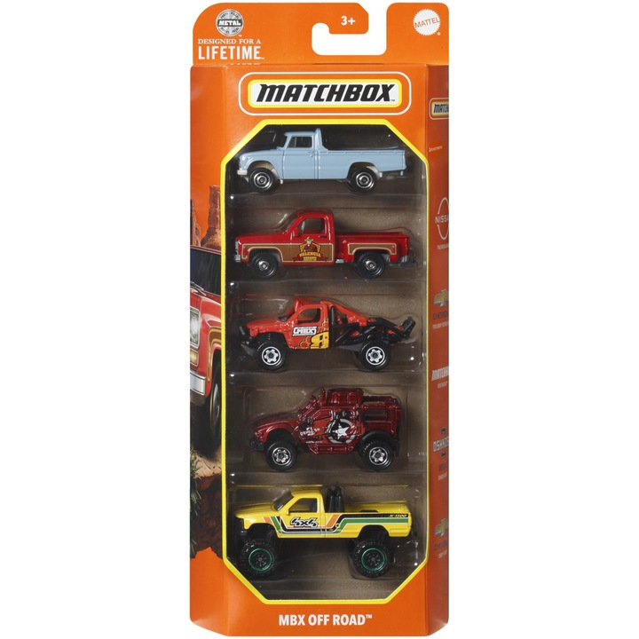 Set 5 masinute Matchbox - MBX, Off Road, scara 1:64