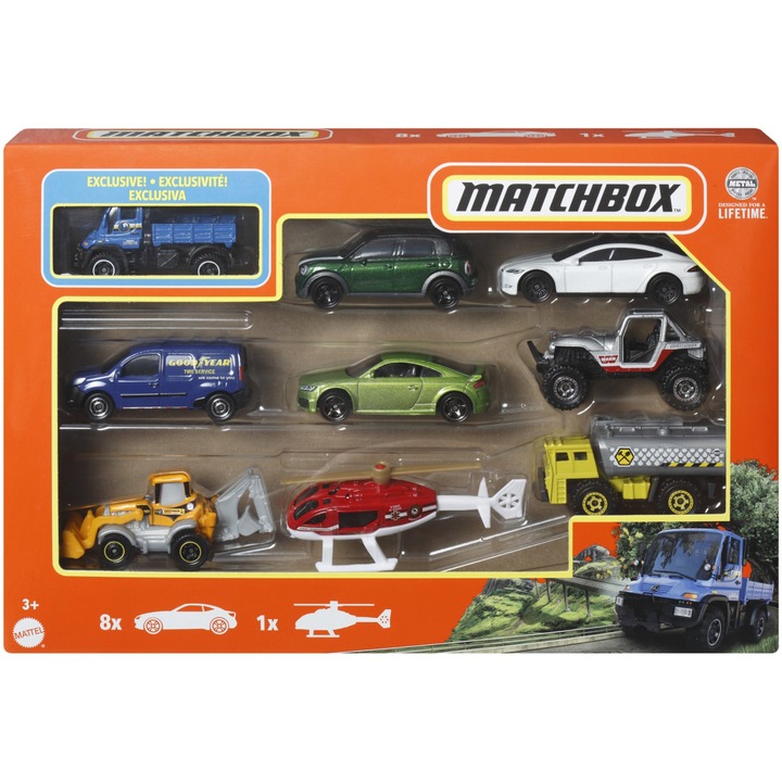 Комплект 9 колички Matchbox - Mercedes Benz Unimog U300