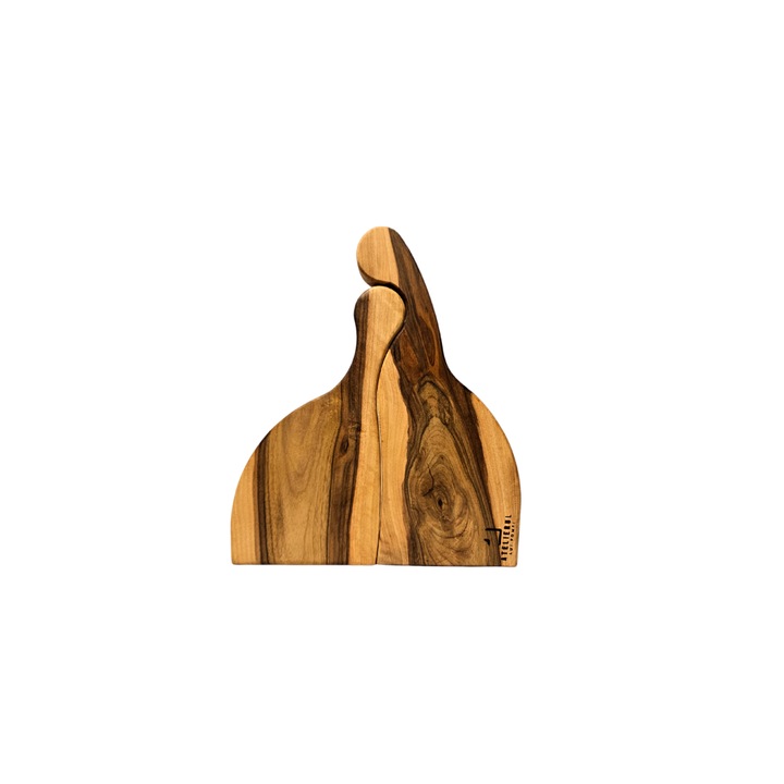 Platou de servire, Atelierul lui Pompi, lemn de nuc, natur, 33x29x2.5 cm