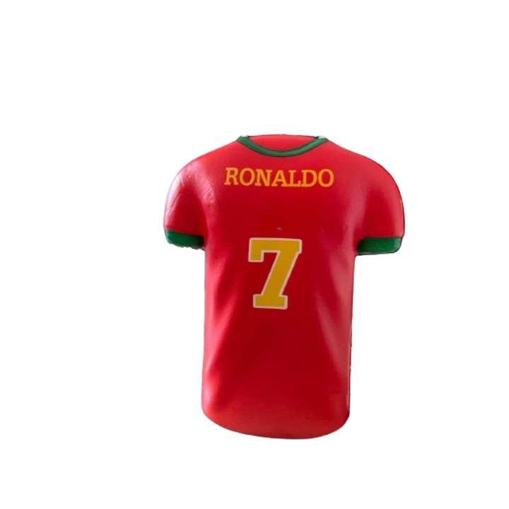 Jucarie Squishy, tip Tricou Ronaldo, rosu, 10 cm