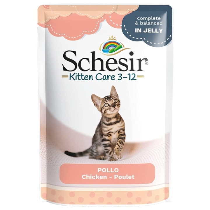 Hrana umeda pentru pisoi, Schesir, Pui, 85g