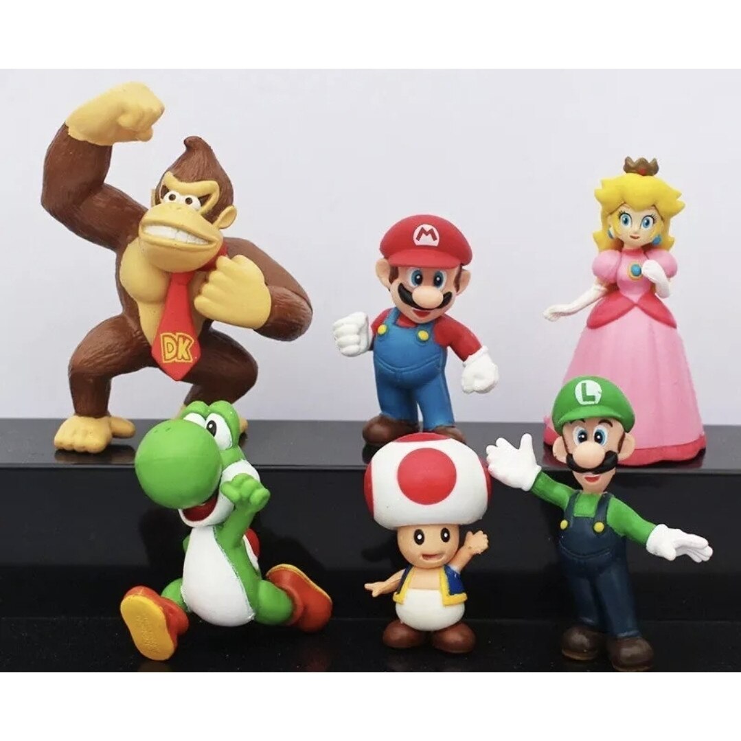 Set 6 Figurine Super Mario 3D World, Tnagora®, 10 cm - eMAG.ro