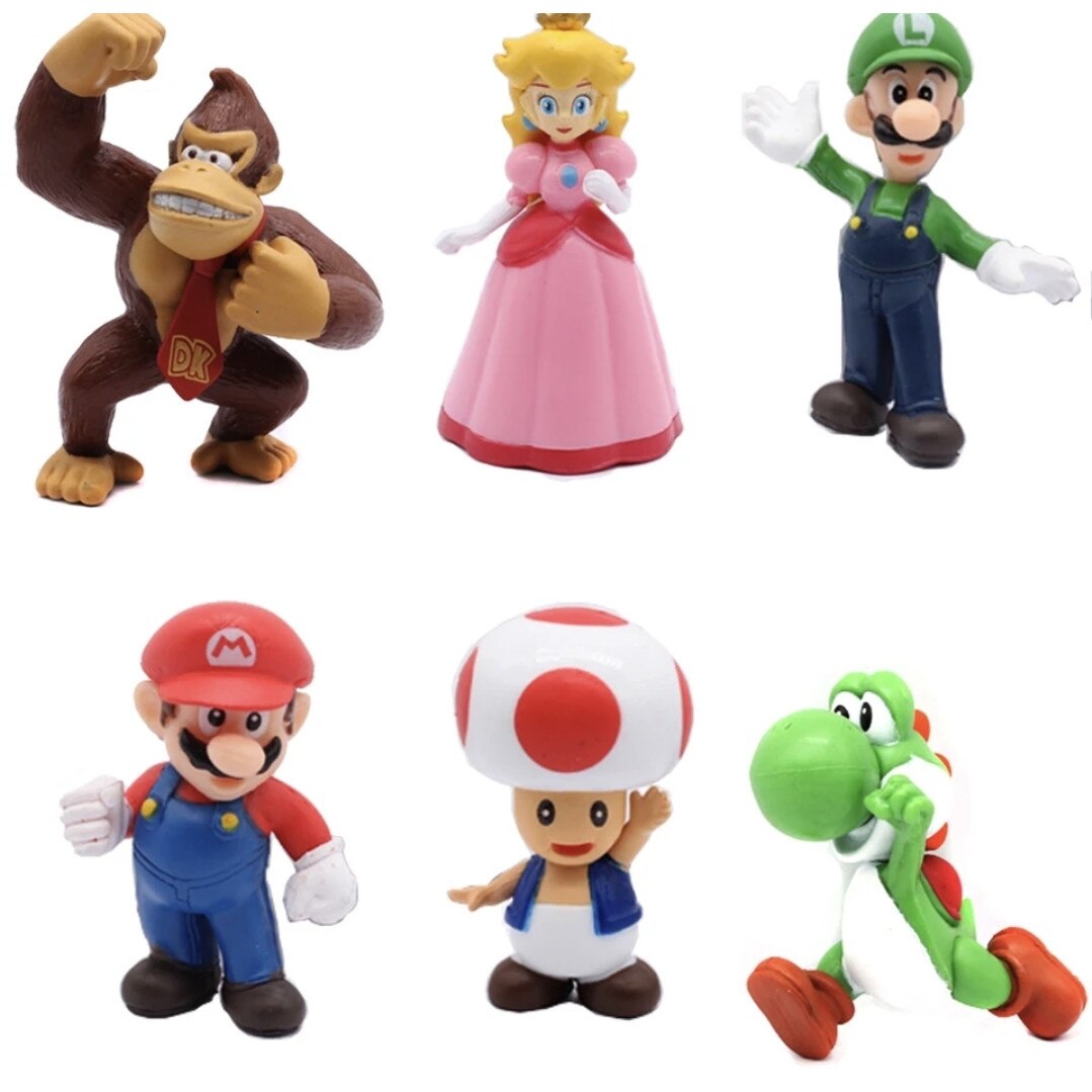 Set 6 Figurine Super Mario 3D World, Tnagora®, 10 cm - eMAG.ro