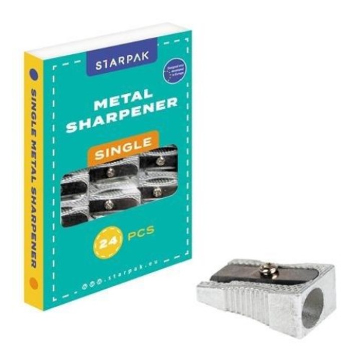Set de 24 ascutitori metalice, Starpak, pentru creioane standard, 1x8x11cm