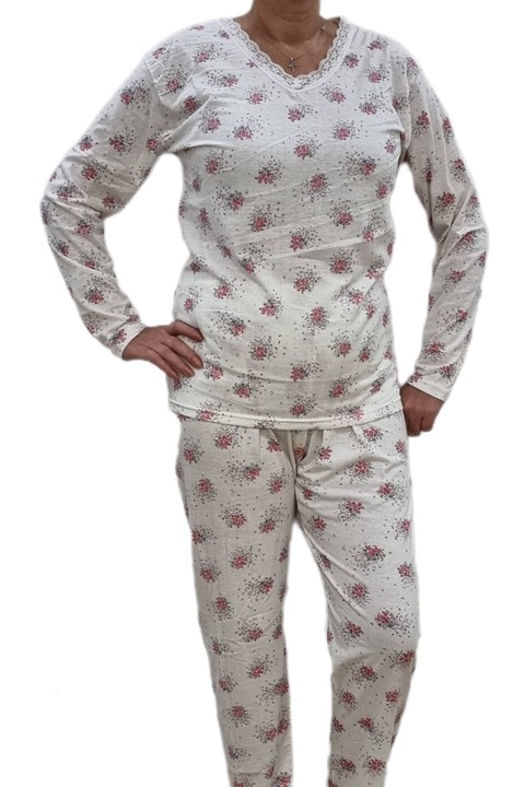 Pijama dama alb/roz/gri, Alb/Gri/Roz