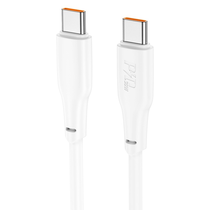 USB-C adat- és töltőkábel - USB-C, HOCO X93, 60 W, 1 m, fehér