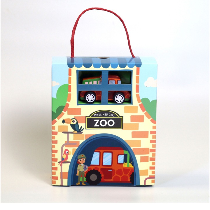 Puzzle si joc Mimorello - Micul meu oras, Zoo, 16 piese