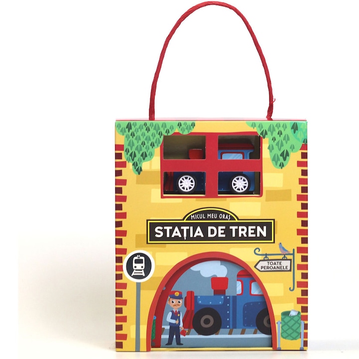 Puzzle si joc Mimorello - Micul meu oras, Statia de tren, 16 piese